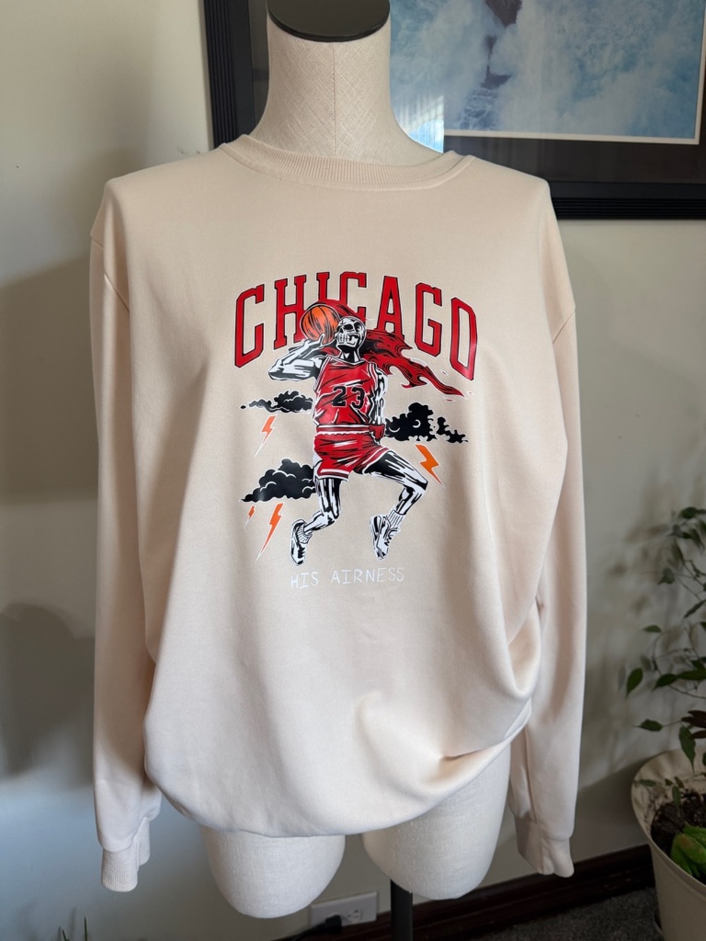 Vintage CHICAGO BULLS Pullover “HIS AIRNESS” sweatshirt size Medium Unisex